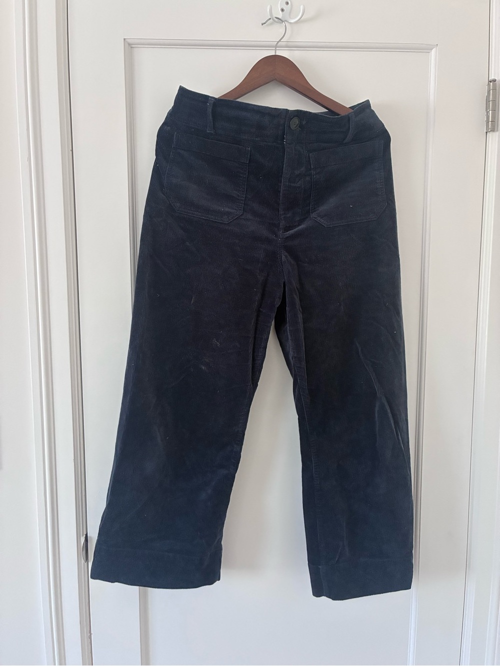 Maeve Colette Corduroy Cropped Women’s Wide-Leg Dark Blue / Navy Corduroy Pants
